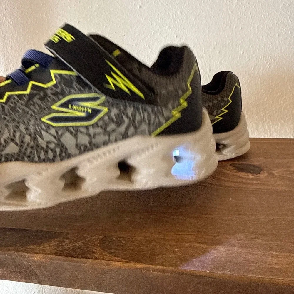 Lot of 2 Skechers Toddler Boys Size 10 S-Lights Light-Up & Dino Rawr Sneakers